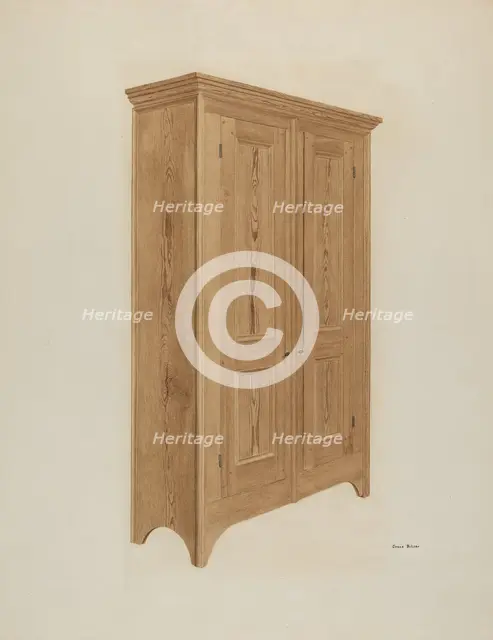 Pine Wardrobe, c. 1941. Creator: Grace Bolser.
