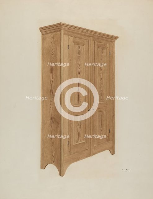Pine Wardrobe, c. 1941. Creator: Grace Bolser.