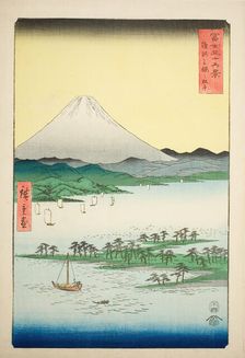 Pine Beach at Miho in Suruga Province (Suruga Miho no matsubara), from the series..., 1858. Creator: Ando Hiroshige