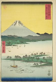 Pine Beach at Miho in Suruga Province (Suruga Miho no matsubara), from the series..., 1858. Creator: Ando Hiroshige