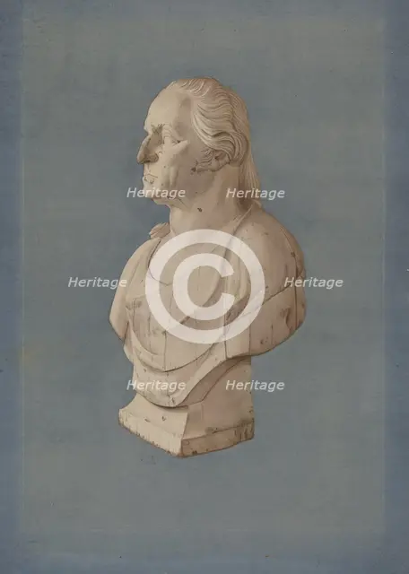 Pine Bust of Washington, c. 1938. Creator: Lucille Chabot.