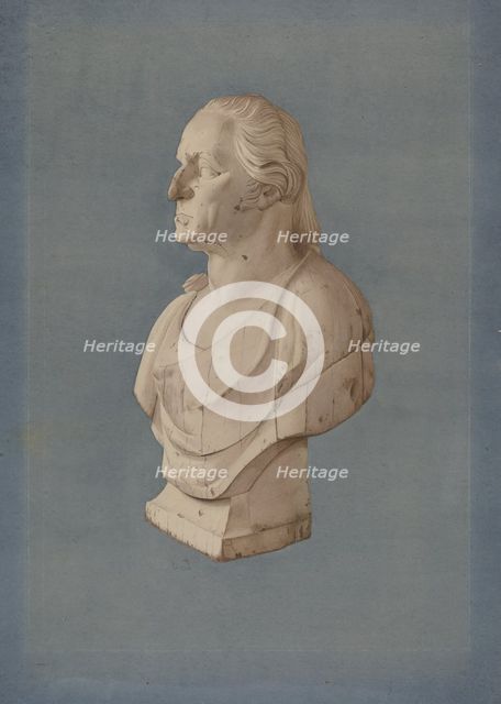Pine Bust of Washington, c. 1938. Creator: Lucille Chabot.
