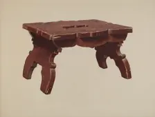 Pine Footstool, c. 1940. Creator: Henry Moran