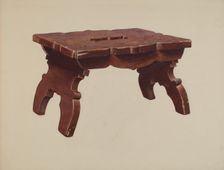 Pine Footstool, c. 1940. Creator: Henry Moran
