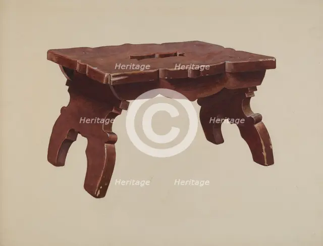 Pine Footstool, c. 1940. Creator: Henry Moran.