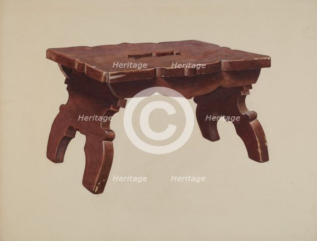 Pine Footstool, c. 1940. Creator: Henry Moran.