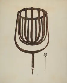 Pine Knot Flare Holder, c. 1939. Creator: Al Curry