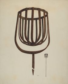 Pine Knot Flare Holder, c. 1939. Creator: Al Curry