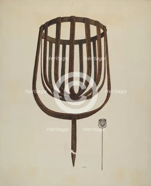 Pine Knot Flare Holder, c. 1939. Creator: Al Curry.
