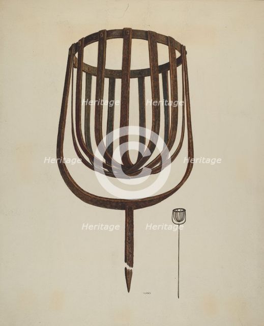 Pine Knot Flare Holder, c. 1939. Creator: Al Curry.