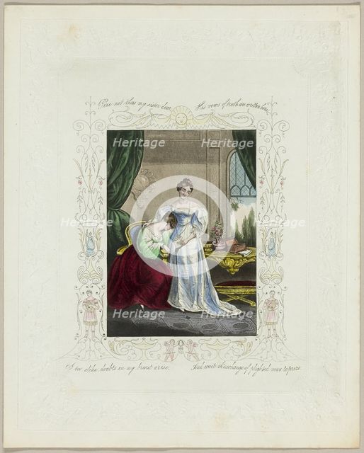 Pine Not Thus My Sister Dear (valentine), c. 1840. Creator: Unknown.