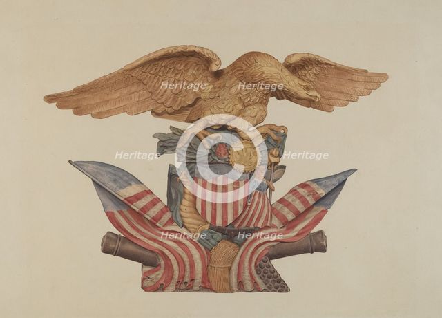 Pine Ornament (Eagle), 1935/1942. Creator: Unknown.