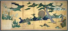 Pines and Peacocks Japanese Edo period, early 17th century. Artist: Anon