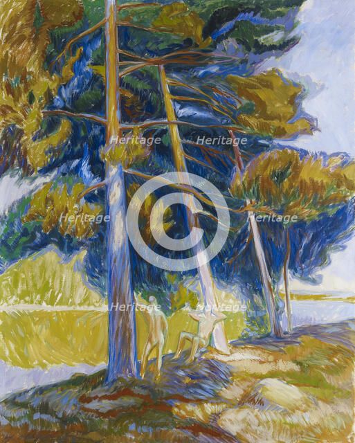Pines on the Shore, 1912. Creator: Yrjö Aleksander Ollila.