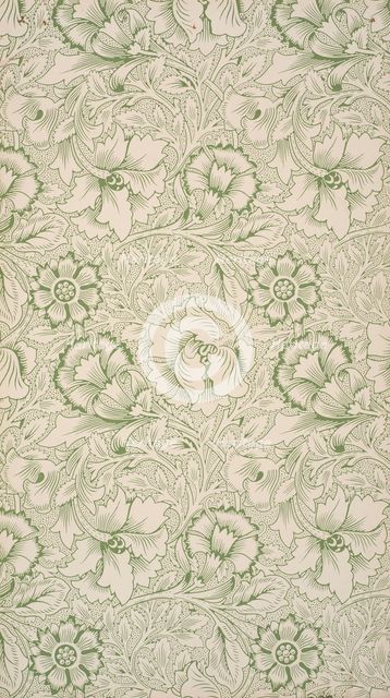 Pink and Poppy. Wallpaper , 1881. Creator: Morris, William (1834-1896).