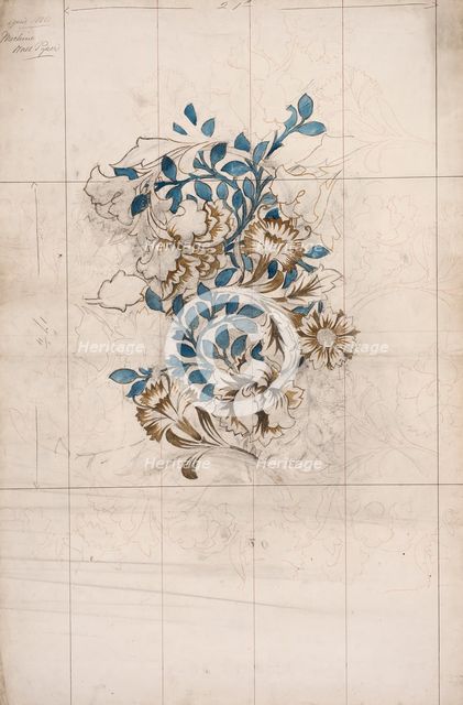 Pink and Poppy. Wallpaper design, 1880. Creator: Morris, William (1834-1896).