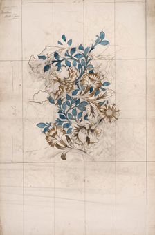 Pink and Poppy. Wallpaper design, 1880. Creator: Morris, William (1834-1896)