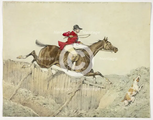 Pink Coated Rider, 1827. Creator: Henry Thomas Alken.