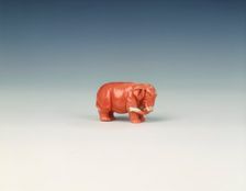 Pink coral elephant figure, 17th century. Creator: Unknown