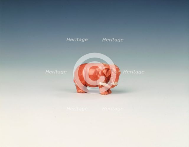 Pink coral elephant figure, 17th century. Creator: Unknown.