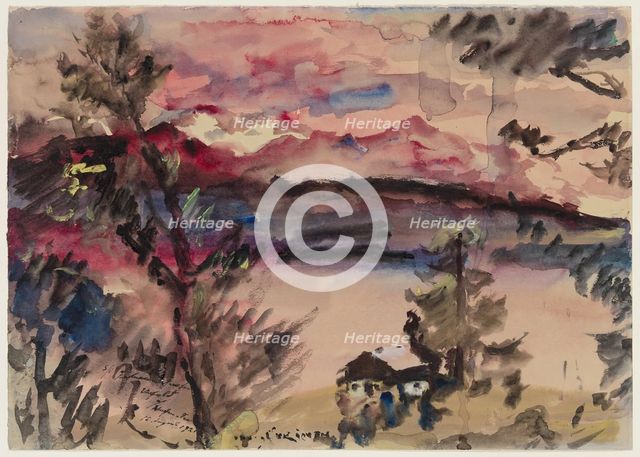 Pink Clouds, Walchensee, 1921. Creator: Lovis Corinth.