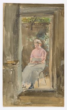 Pink Note - Shelling Peas, 1882-1884. Creator: James Abbott McNeill Whistler