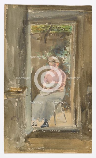 Pink Note - Shelling Peas, 1882-1884. Creator: James Abbott McNeill Whistler.