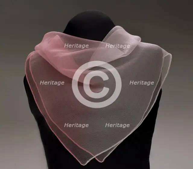 Pink ombre gauze handkerchief from Mae's Millinery Shop, 1941-1994. Creator: Unknown.