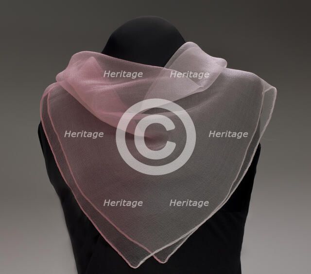 Pink ombre gauze handkerchief from Mae's Millinery Shop, 1941-1994. Creator: Unknown.