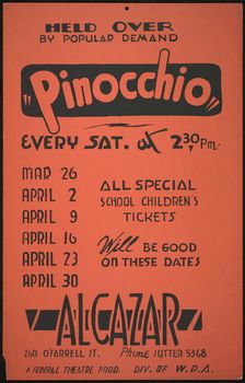 Pinocchio, San Francisco, 1939. Creator: Unknown