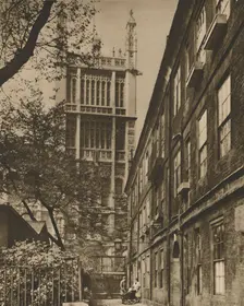 Pinnacled Tower of the Records Office from Clifford's Inn c1935. Creator: Donald McLeish