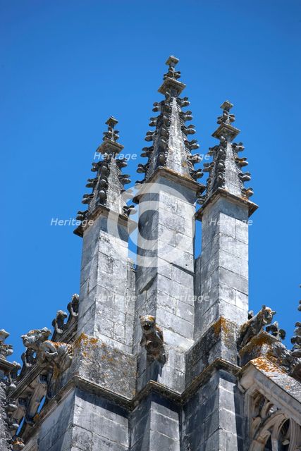 Pinnacles at the corner of the parapet, Monastery of Batalha, Batalha, Portugal, 2009. Artist: Samuel Magal
