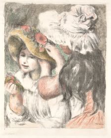 Pinning the Hat, c. 1898. Creator: Pierre-Auguste Renoir (French, 1841-1919)