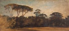 Pins parasols aux environs de Naples, c.1847. Creator: Felix Francois Georges Philibert Ziem