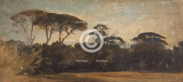 Pins parasols aux environs de Naples, c.1847. Creator: Felix Francois Georges Philibert Ziem.