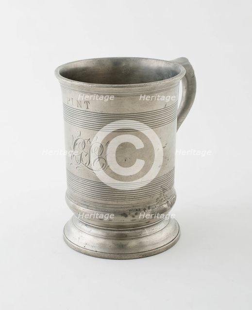Pint Measure with Double C Handle, England, 19th century. Creator: Unknown.