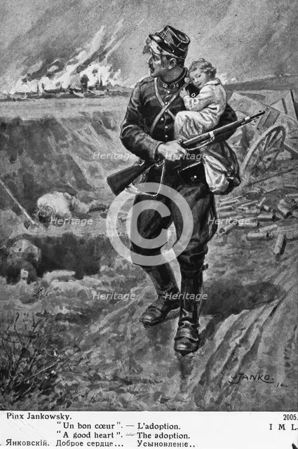 Pinx Janokwsky "A Good Heart" - The Adoption, 1914. Creator: Unknown.