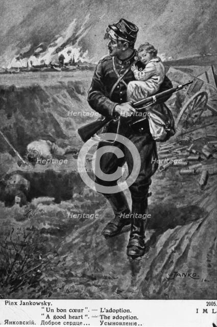 Pinx Janokwsky "A Good Heart" - The Adoption, 1914. Creator: Unknown.