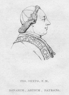 Pio. Sexto. P.M. Bonarum. Artium. Patrono. c1850
