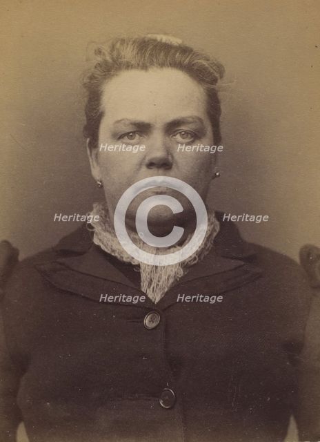 Pioger. Louise (veuve Lefèvre). 45 ans, né à Mézières (Sarthe). Giletière. Disposition du ..., 1894. Creator: Alphonse Bertillon.