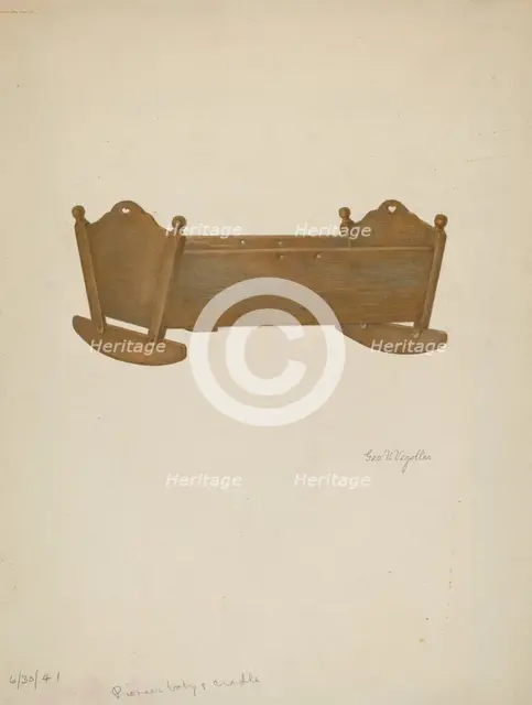 Pioneer Baby's Cradle, 1941. Creator: George V. Vezolles.