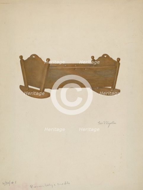 Pioneer Baby's Cradle, 1941. Creator: George V. Vezolles.