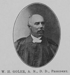 Pioneers in Livingstone College work; Rev. Wm. H. Goler, A.M., D.D., President, 1903. Creator: Unknown