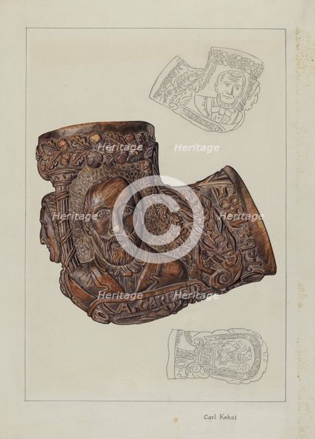 Pipe Bowl, c. 1937. Creator: Carl Keksi.