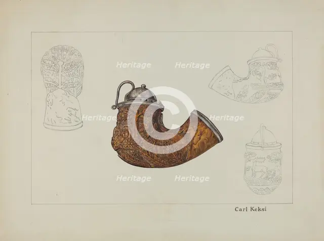 Pipe Bowl, c. 1937. Creator: Carl Keksi.