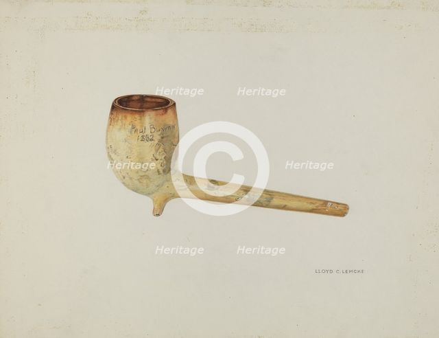 Pipe, c. 1937. Creator: Lloyd Charles Lemcke.