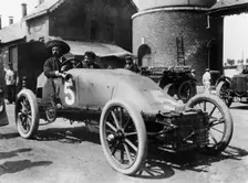 Pipe car driven by Lucien Hautvast, Circuit des Ardennes, Belgium, 1904