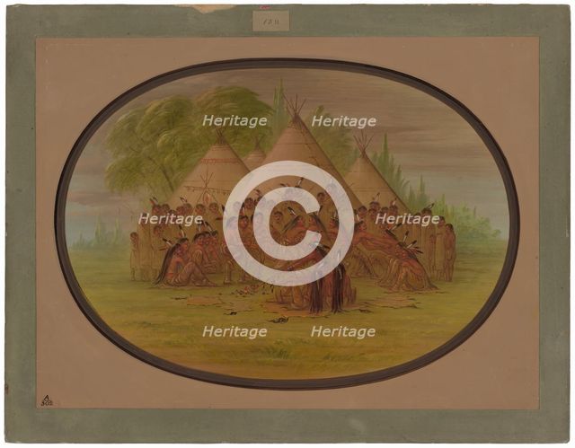 Pipe Dance - Assinneboine, 1861/1869. Creator: George Catlin.