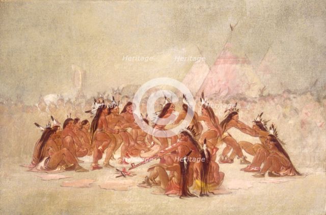 Pipe Dance, Assiniboine, 1835-1837. Creator: George Catlin.