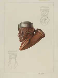 Pipe Head: Lincoln, c. 1937. Creator: Carl Keksi